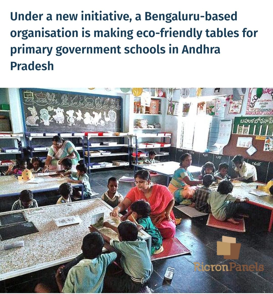 A Bengaluru - Based Organisation is making eco- friendly tables for primary government schools in Andhra Pradesh